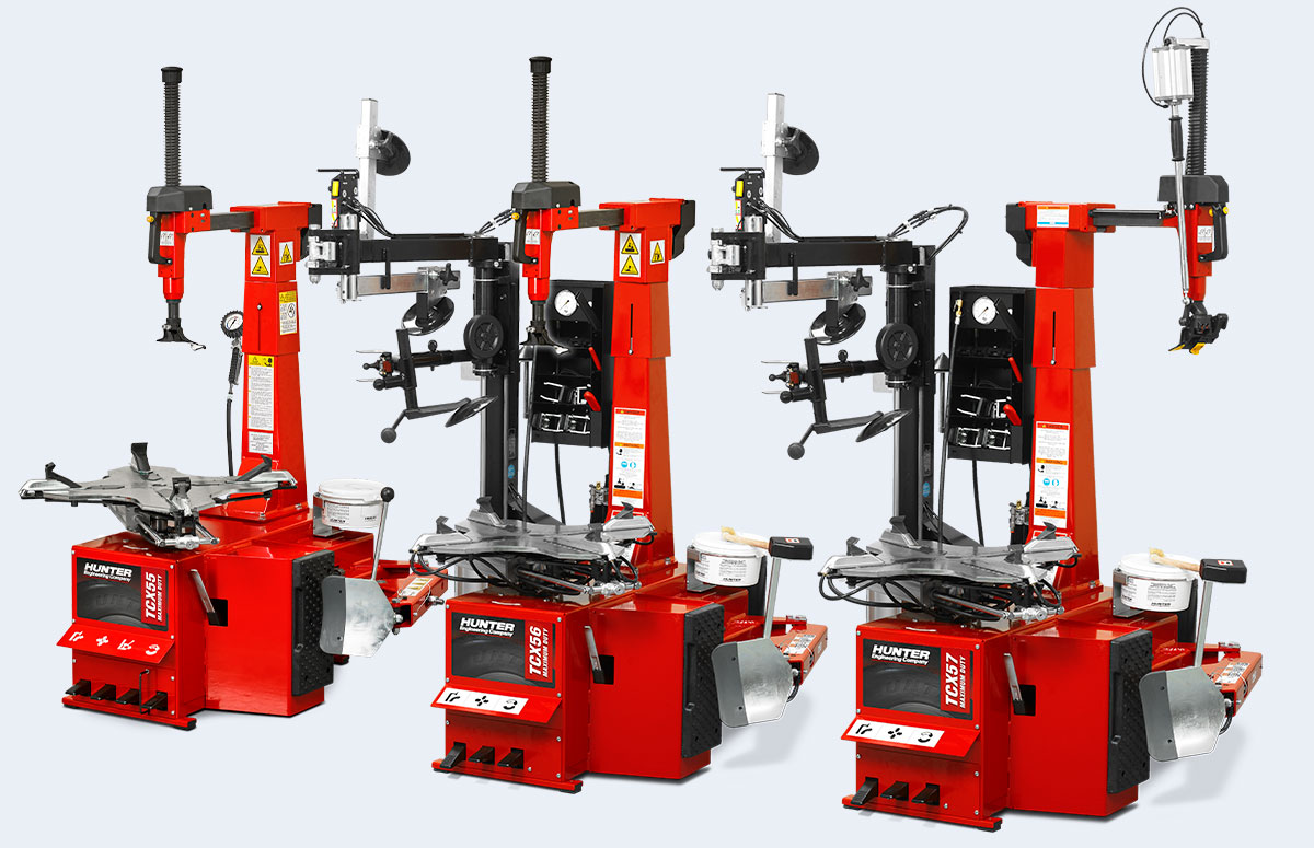 hunter automatic swing arm tire changer lineup